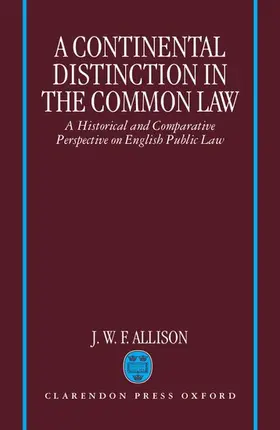 Allison |  A Continental Distinction in the Common Law | Buch |  Sack Fachmedien