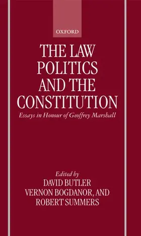 Butler / Summers / Bogdanor |  The Law, Politics, and the Constitution | Buch |  Sack Fachmedien
