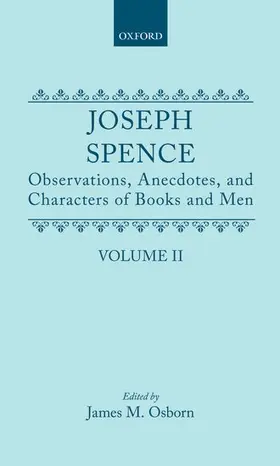 Spence / Osborn |  Observations, Anecdotes and Characters of Books of Man Collected from Conversations | Buch |  Sack Fachmedien