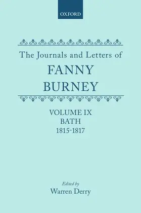 Burney / Derry |  JOURNALS & LETTERS FANNY BURNEY VOL 9 C | Buch |  Sack Fachmedien