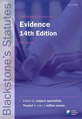 Huxley |  Blackstone's Statutes on Evidence | Buch |  Sack Fachmedien