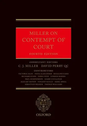 Miller / Perry QC | Miller on Contempt of Court | Buch | 978-0-19-879346-5 | sack.de