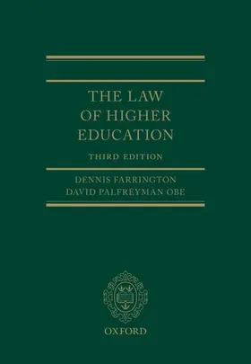 Farrington / Palfreyman / Palfreyman OBE |  The Law of Higher Education 3e | Buch |  Sack Fachmedien