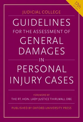  Guidelines for the Assessment of General Damages in Personal Injury Cases | Buch |  Sack Fachmedien