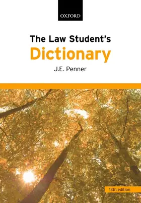 Penner |  The Law Student's Dictionary | Buch |  Sack Fachmedien