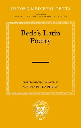 Lapidge |  BEDE'S LATIN POETRY OMT C | Buch |  Sack Fachmedien