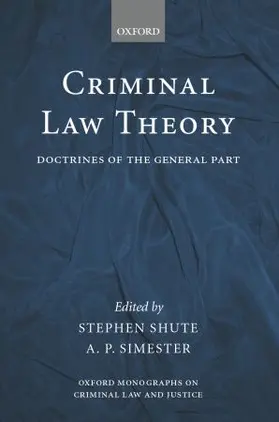 Shute / Simester |  Criminal Law Theory | Buch |  Sack Fachmedien