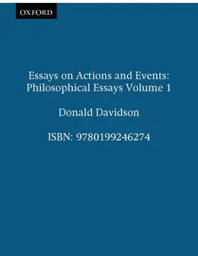 Davidson |  Essays on Actions and Events | Buch |  Sack Fachmedien