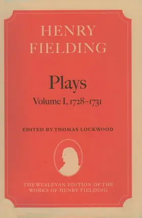 Fielding / Lockwood |  Henry Fielding - Plays | Buch |  Sack Fachmedien