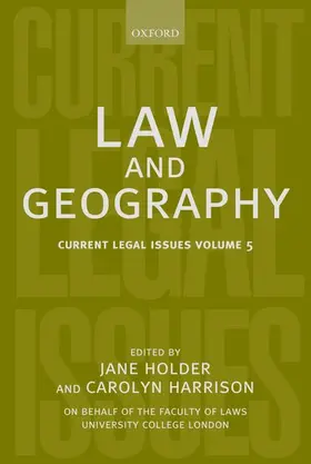 Harrison / Holder |  Law and Geography | Buch |  Sack Fachmedien
