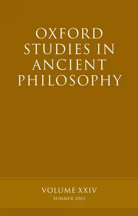 Sedley |  Oxford Studies in Ancient Philosophy, Volume XXIV | Buch |  Sack Fachmedien