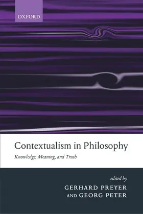 Preyer / Peter |  Contextualism in Philosophy | Buch |  Sack Fachmedien