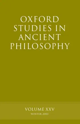 Sedley |  Oxford Studies in Ancient Philosophy | Buch |  Sack Fachmedien