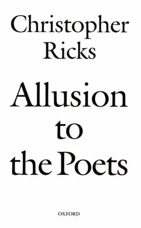 Ricks |  Allusion to the Poets | Buch |  Sack Fachmedien