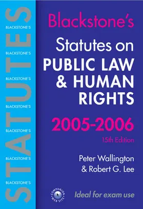 Wallington / Lee |  Statutes on Public Law and Human Rights 2005-2006 | Buch |  Sack Fachmedien