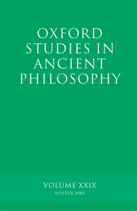Sedley |  Oxford Studies in Ancient Philosophy Vol XXIX | Buch |  Sack Fachmedien
