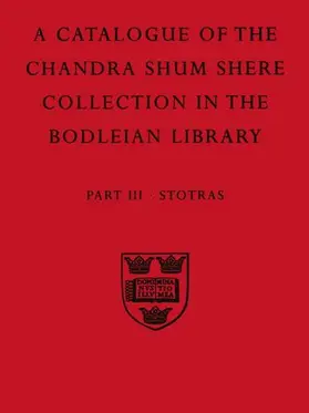 Aithal |  A   Descriptive Catalogue of the Sanskrit and Other Indian Manuscripts of the Chandra Shum Shere Collection in the Bodleian Library | Buch |  Sack Fachmedien