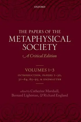 Marshall / Lightman / England |  The Papers of the Metaphysical Society, 1869-1880 | Buch |  Sack Fachmedien