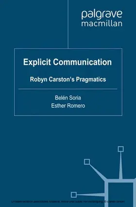 Soria / Romero |  Explicit Communication | eBook | Sack Fachmedien