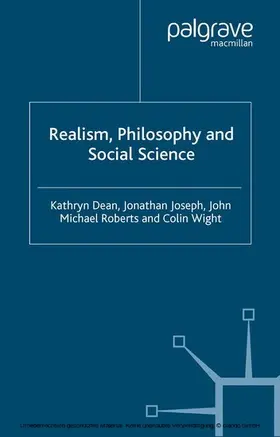 Dean / Joseph / Roberts |  Realism, Philosophy and Social Science | eBook | Sack Fachmedien
