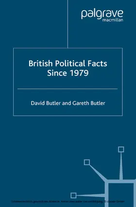 Butler |  British Political Facts Since 1979 | eBook | Sack Fachmedien