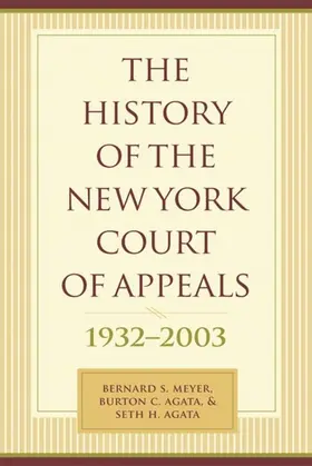 Meyer / Bergan / Agata |  The History of the New York Court of Appeals | eBook | Sack Fachmedien