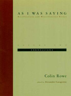 Rowe / Caragonne |  As I Was Saying, Volume 2 | Buch |  Sack Fachmedien