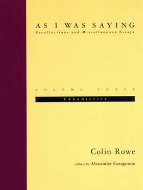 Rowe |  As I Was Saying | Buch |  Sack Fachmedien