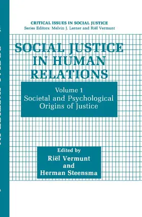 Vermunt / Steensma |  Social Justice in Human Relations Volume 1 | Buch |  Sack Fachmedien