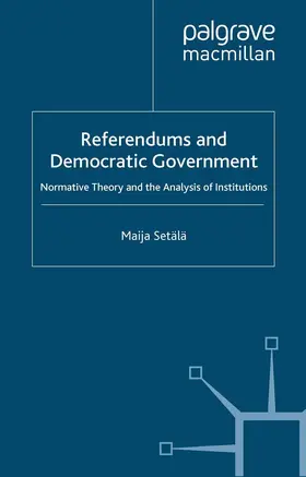 Setälä |  Referendums and Democratic Government | Buch |  Sack Fachmedien