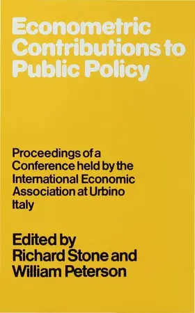 Peterson |  Econometric Contributions to Public Policy | Buch |  Sack Fachmedien