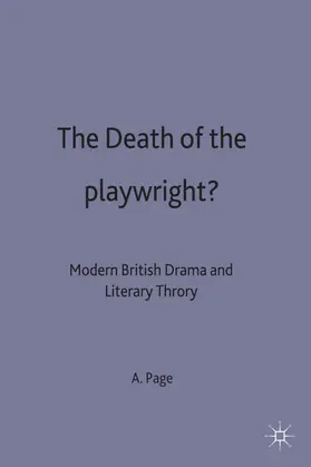 Page |  The Death of the Playwright? | Buch |  Sack Fachmedien