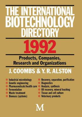 Coombs / Alston |  The International Biotechnology Directory 1992 | Buch |  Sack Fachmedien