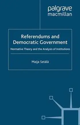 Setälä |  Referendums and Democratic Government | eBook | Sack Fachmedien