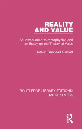 Garnett |  Reality and Value | Buch |  Sack Fachmedien
