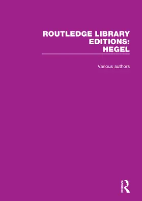 Various |  Routledge Library Editions: Hegel | Buch |  Sack Fachmedien