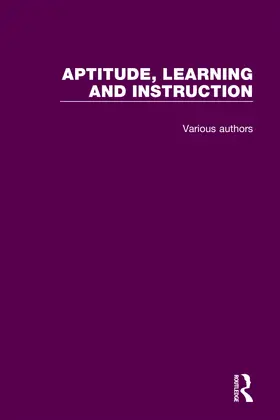 Snow / Federico / Montague |  Aptitude, Learning and Instruction | Buch |  Sack Fachmedien