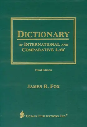 Fox |  Dictionary of International and Comparative Law | Buch |  Sack Fachmedien