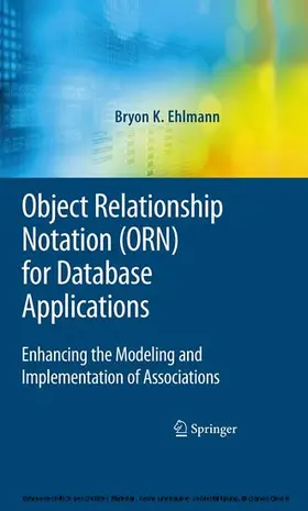 Ehlmann |  Object Relationship Notation (ORN) for Database Applications | eBook | Sack Fachmedien