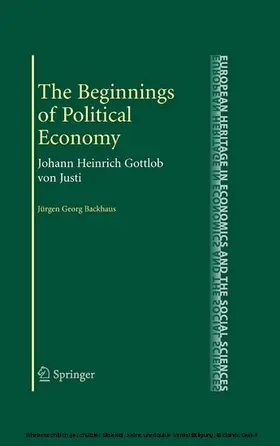 Backhaus / Stephen |  The Beginnings of Political Economy | eBook | Sack Fachmedien