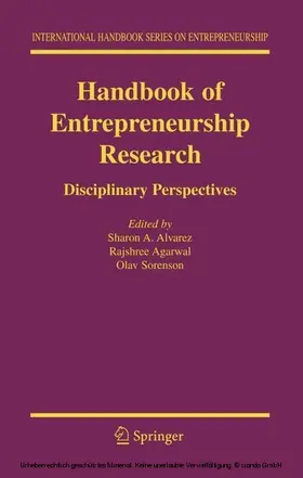 Alvarez / Agarwal / Sorenson |  Handbook of Entrepreneurship Research | eBook | Sack Fachmedien