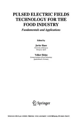 Raso-Pueyo / Heinz |  Pulsed Electric Fields Technology for the Food Industry | eBook | Sack Fachmedien