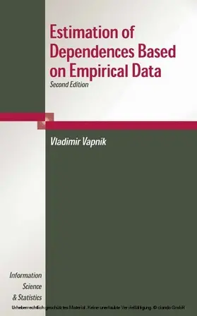 Vapnik |  Estimation of Dependences Based on Empirical Data | eBook | Sack Fachmedien