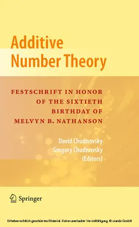 Chudnovsky |  Additive Number Theory | eBook | Sack Fachmedien