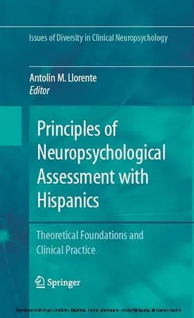 Llorente |  Principles of Neuropsychological Assessment with Hispanics | eBook | Sack Fachmedien