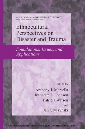 Marsella / Johnson / Watson |  Ethnocultural Perspectives on Disaster and Trauma | eBook | Sack Fachmedien