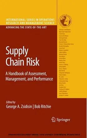 Zsidisin / Ritchie |  Supply Chain Risk | eBook | Sack Fachmedien