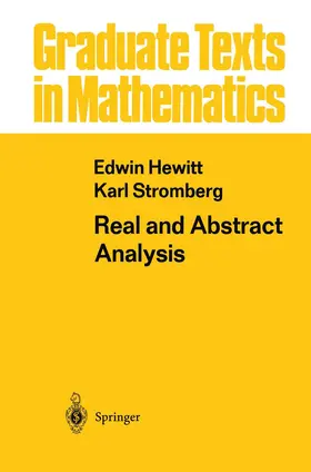 Stromberg / Hewitt |  Real and Abstract Analysis | Buch |  Sack Fachmedien