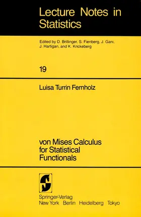 Fernholz |  von Mises Calculus For Statistical Functionals | Buch |  Sack Fachmedien