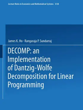 Ho / Sundarraj | DECOMP: an Implementation of Dantzig-Wolfe Decomposition for Linear Programming | Buch | 978-0-387-97154-4 | www2.sack.de